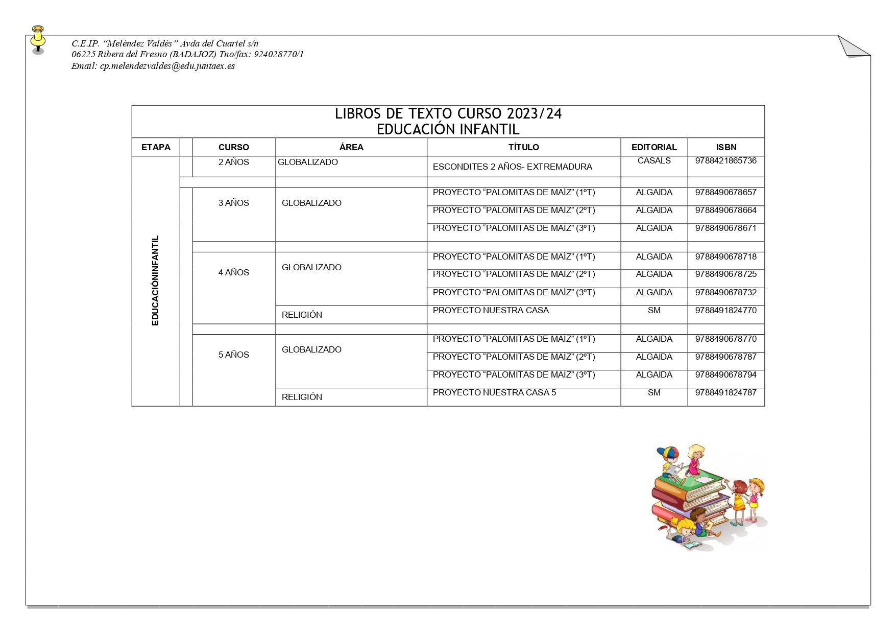 LIBROS TEXTO INFANTIL 23 24